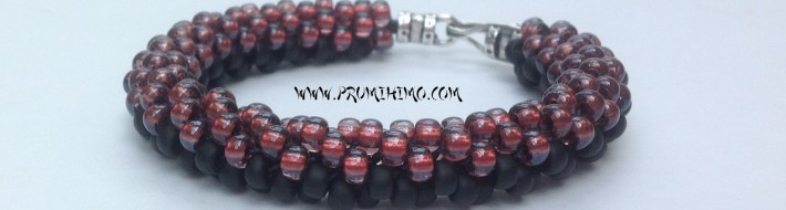Two colour beaded kumihimo bracelet