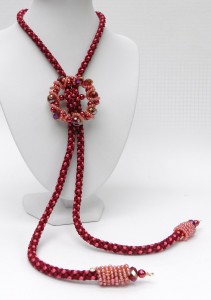 Adjustable kumihimo hollow braid pendant