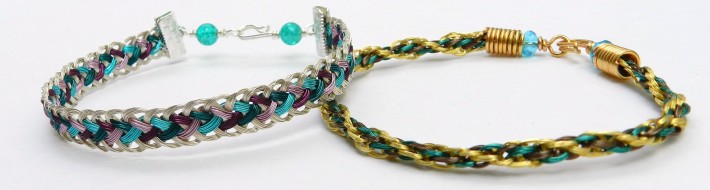 Two wire Kumihimo bracelets