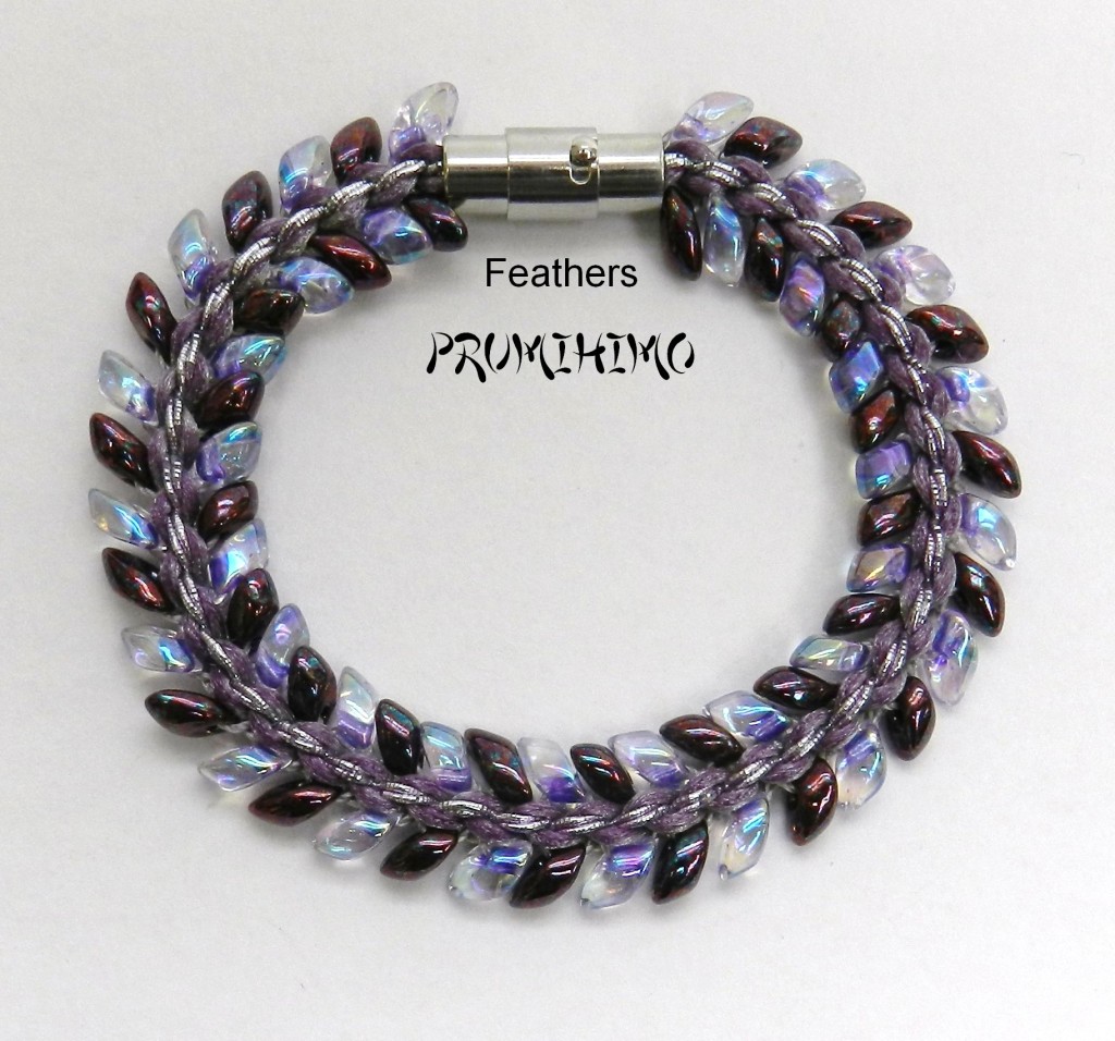 kumihimo Feathers bracelet