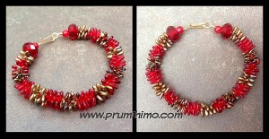 Kumihimo Bracelet made with Red Rizos