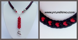 Valentine themed Kumihimo necklace