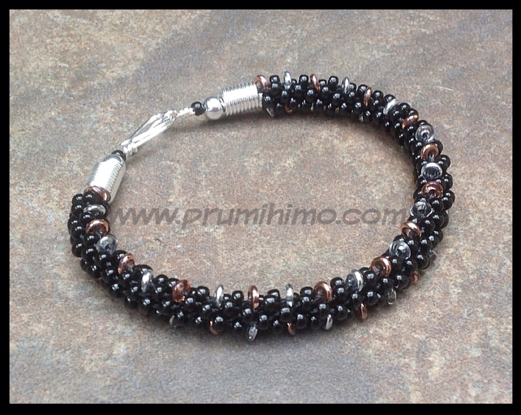 O Bead kumihimo bracelet