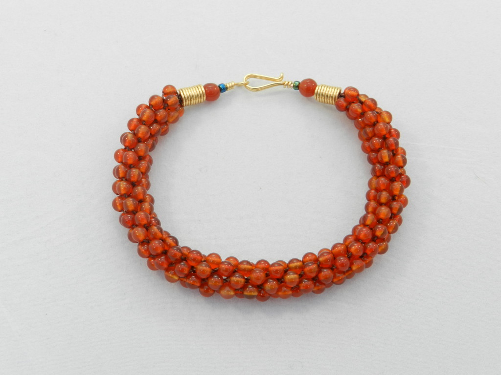 Kumihimo carnelian bracelet