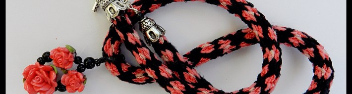 March Kumihimo Challenge Kumihimo Rose Pendant