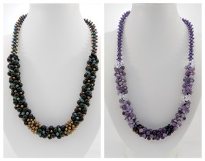 Gemstone kumihimo necklaces