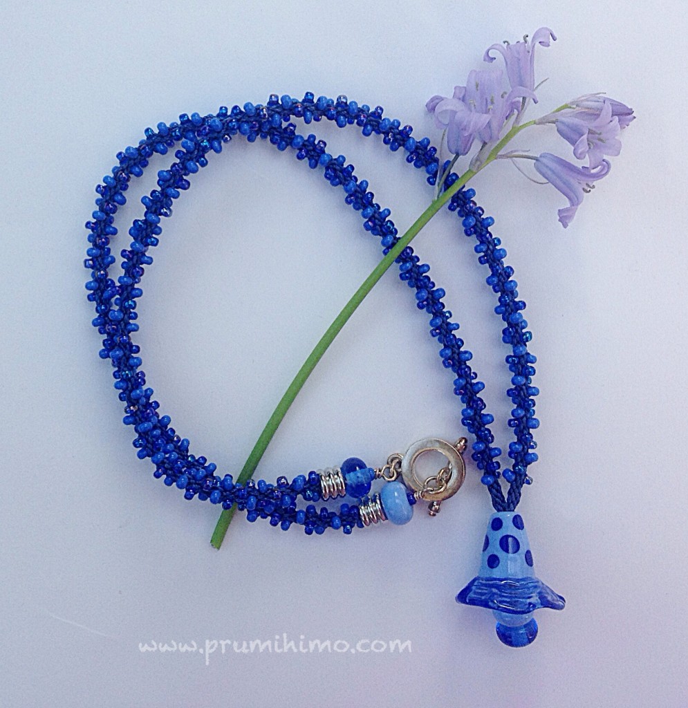 Kumihimo bluebell necklace