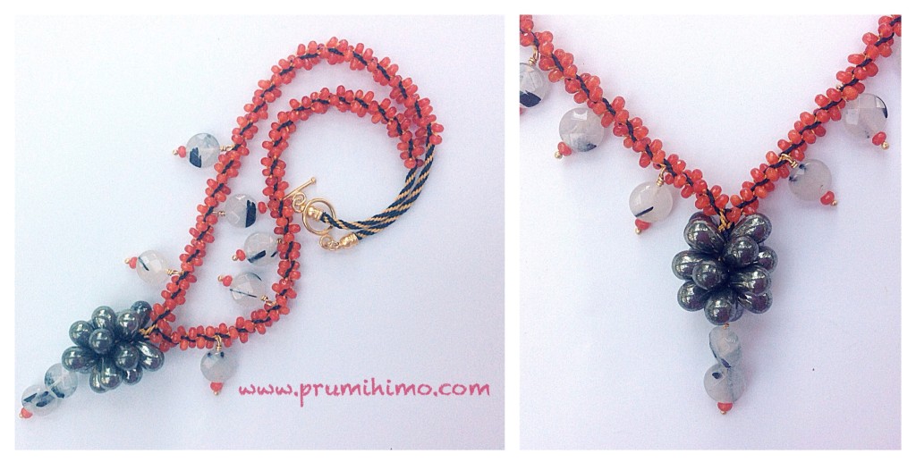 Gemstone Kumihimo necklace