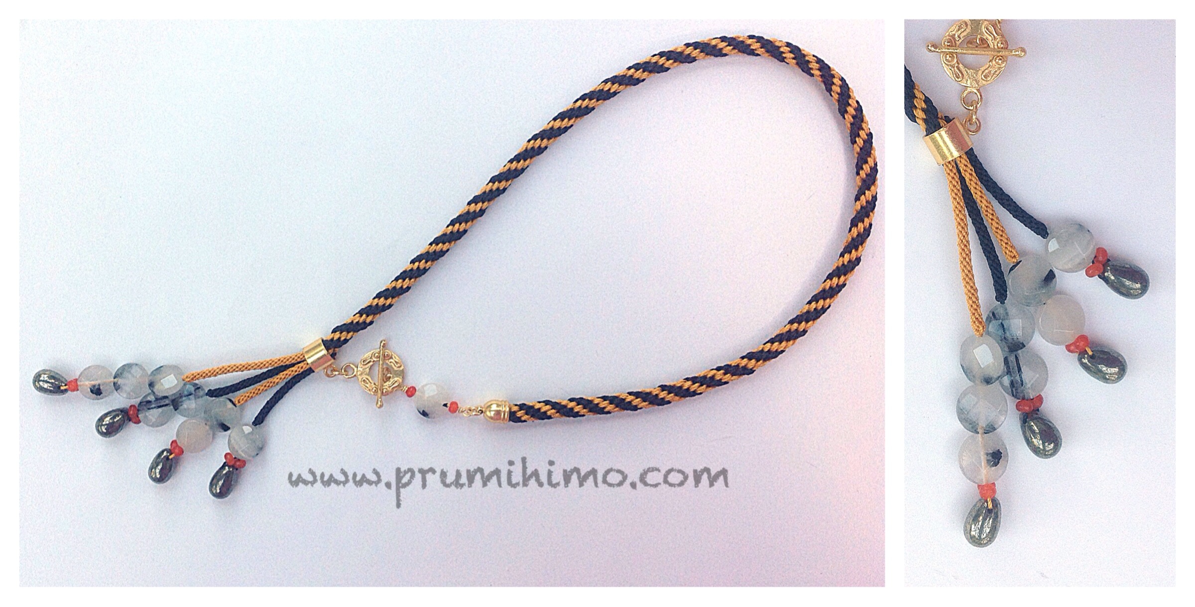 Kumihimo multi strand necklace