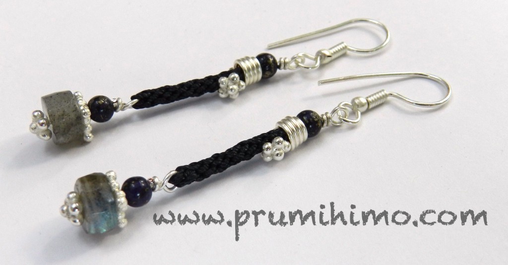 Kumihimo and labradorite Earrings