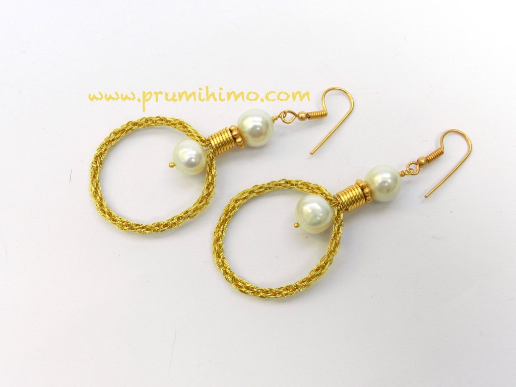 Wire kumihimo earrings