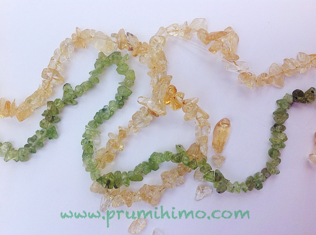 Citrine and peridot for kumihimo