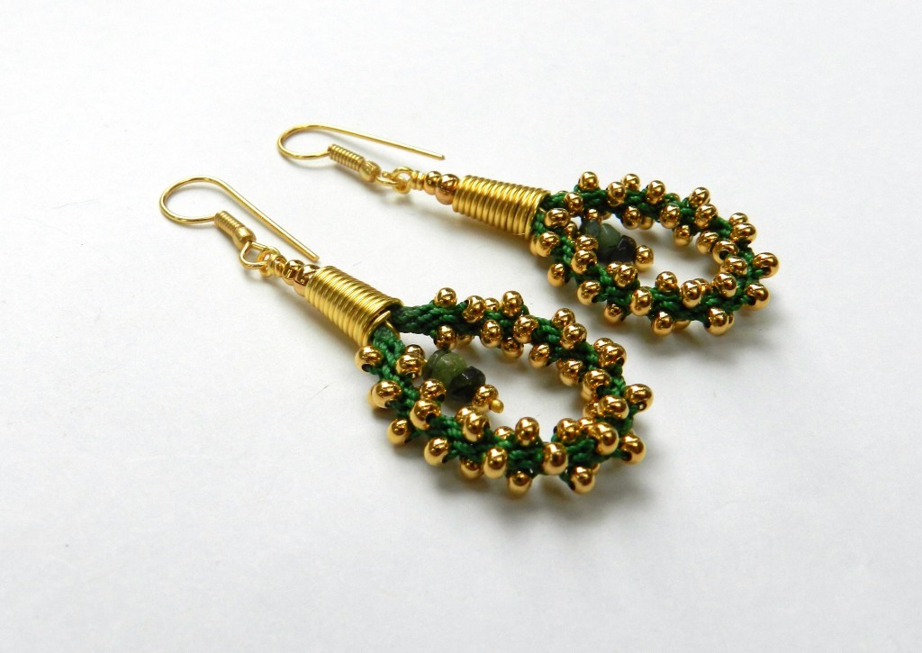 Emerald Kumihimo Earrings