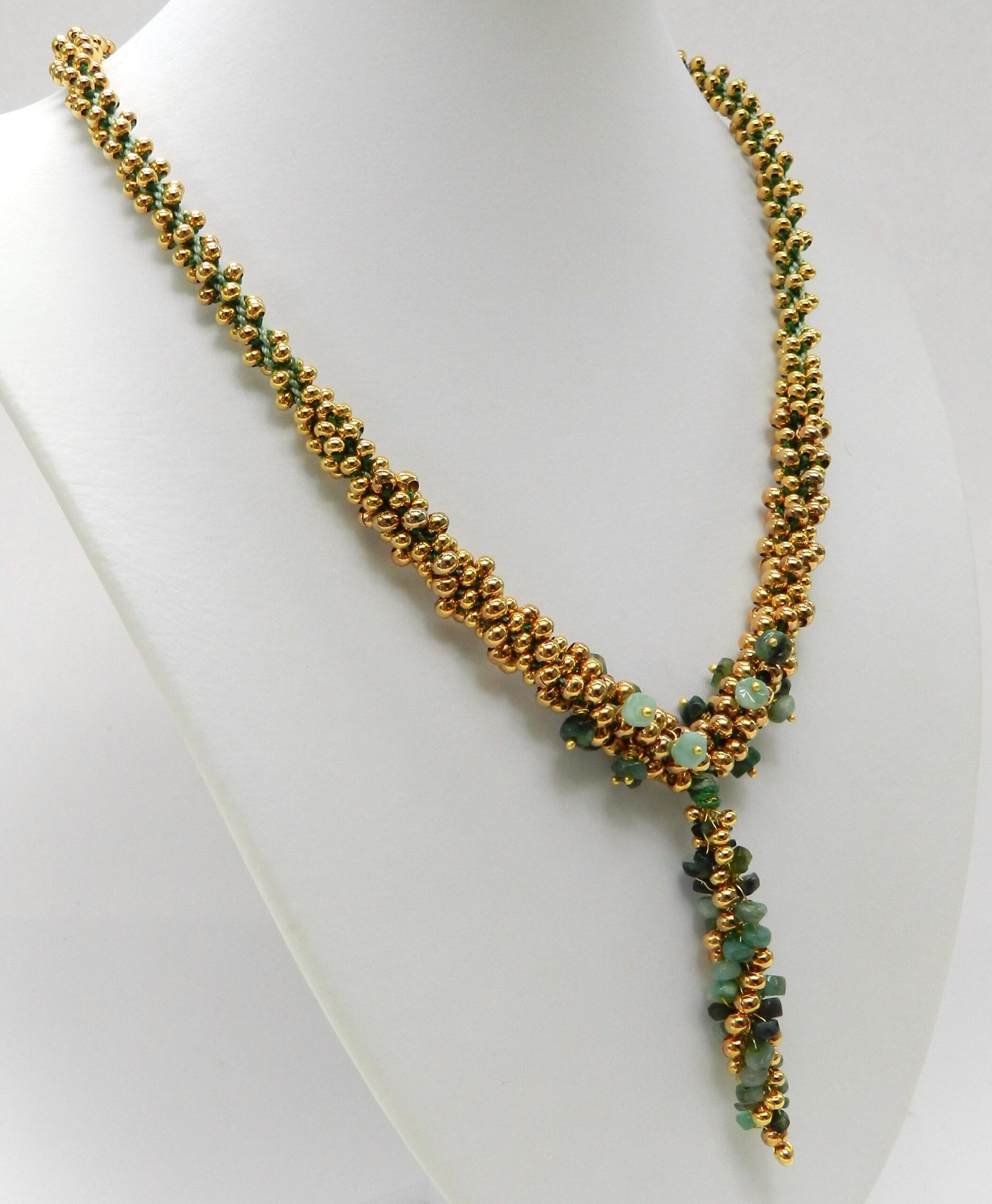 Emerald kumihimo necklace