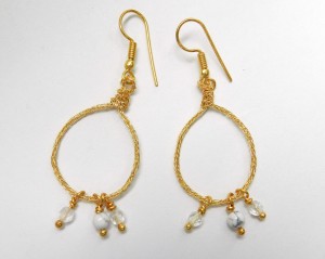 Wire kumihimo earrings