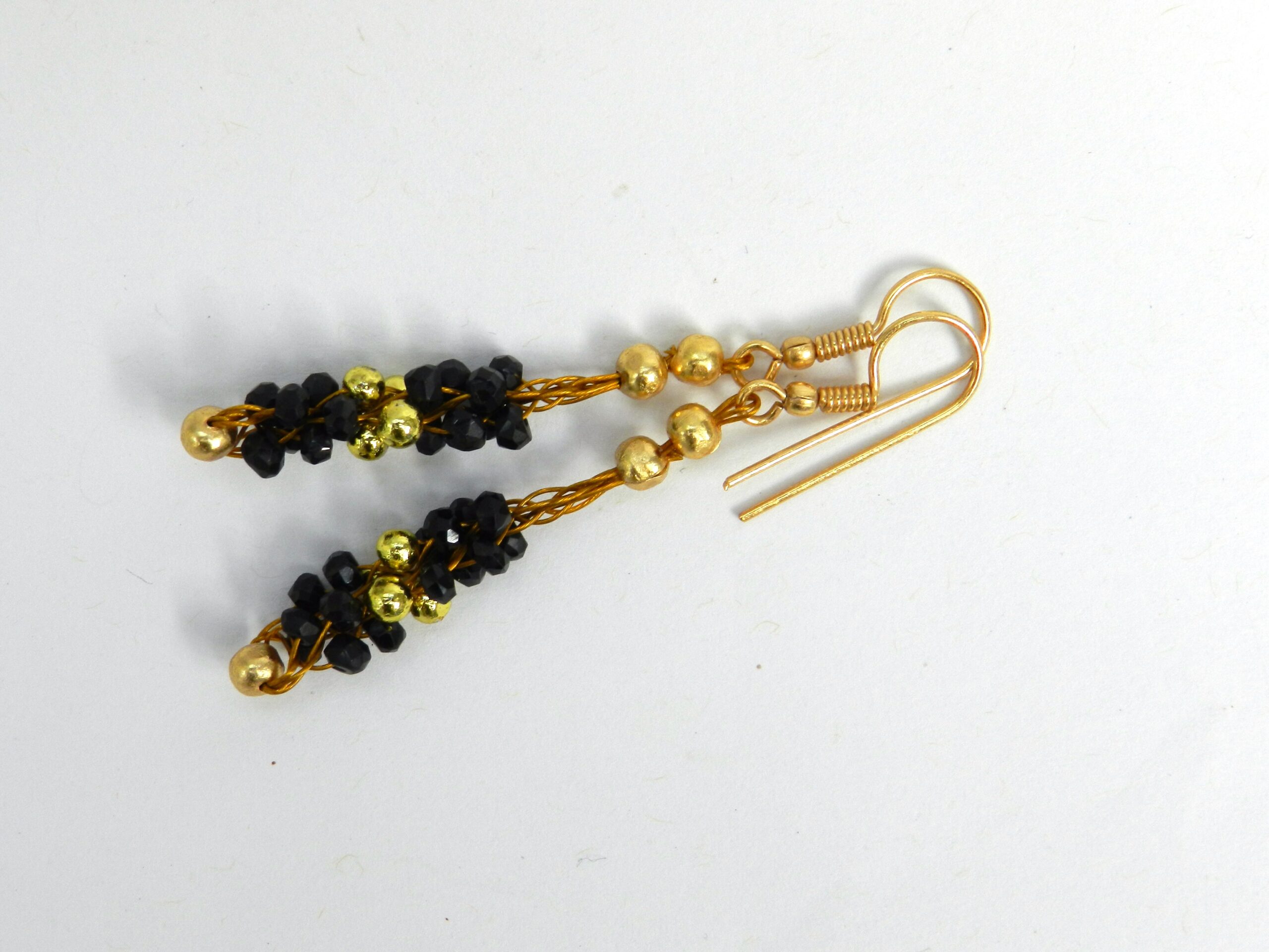 Black and Gold Kumihimo Earrings