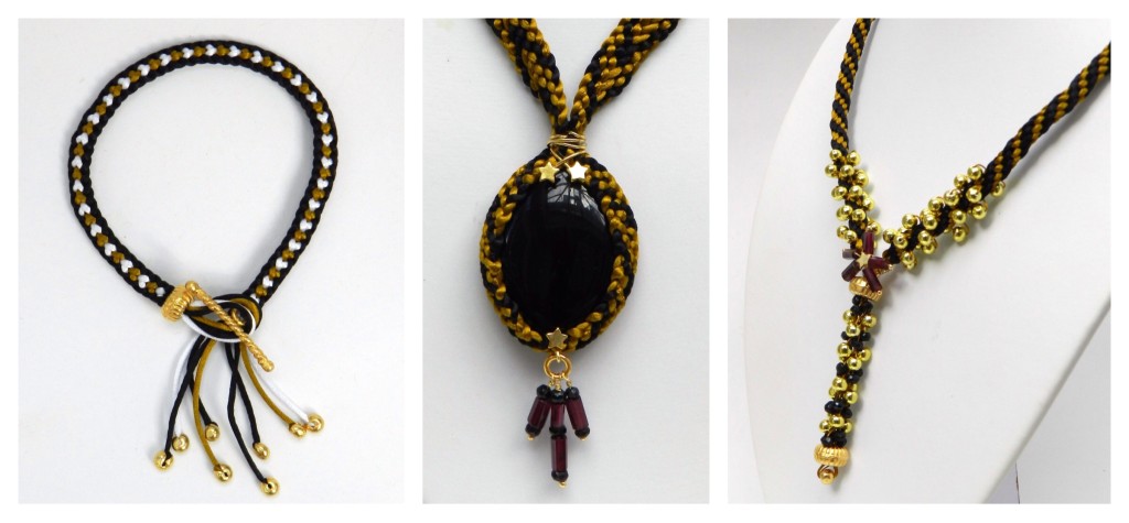 Black and Gold Kumihimo Jewellery