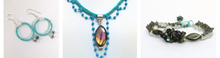 Gemstone kumihimo jewellery