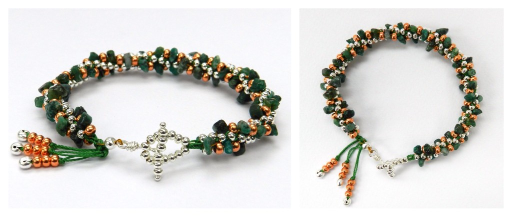 Emerald kumihimo bracelet