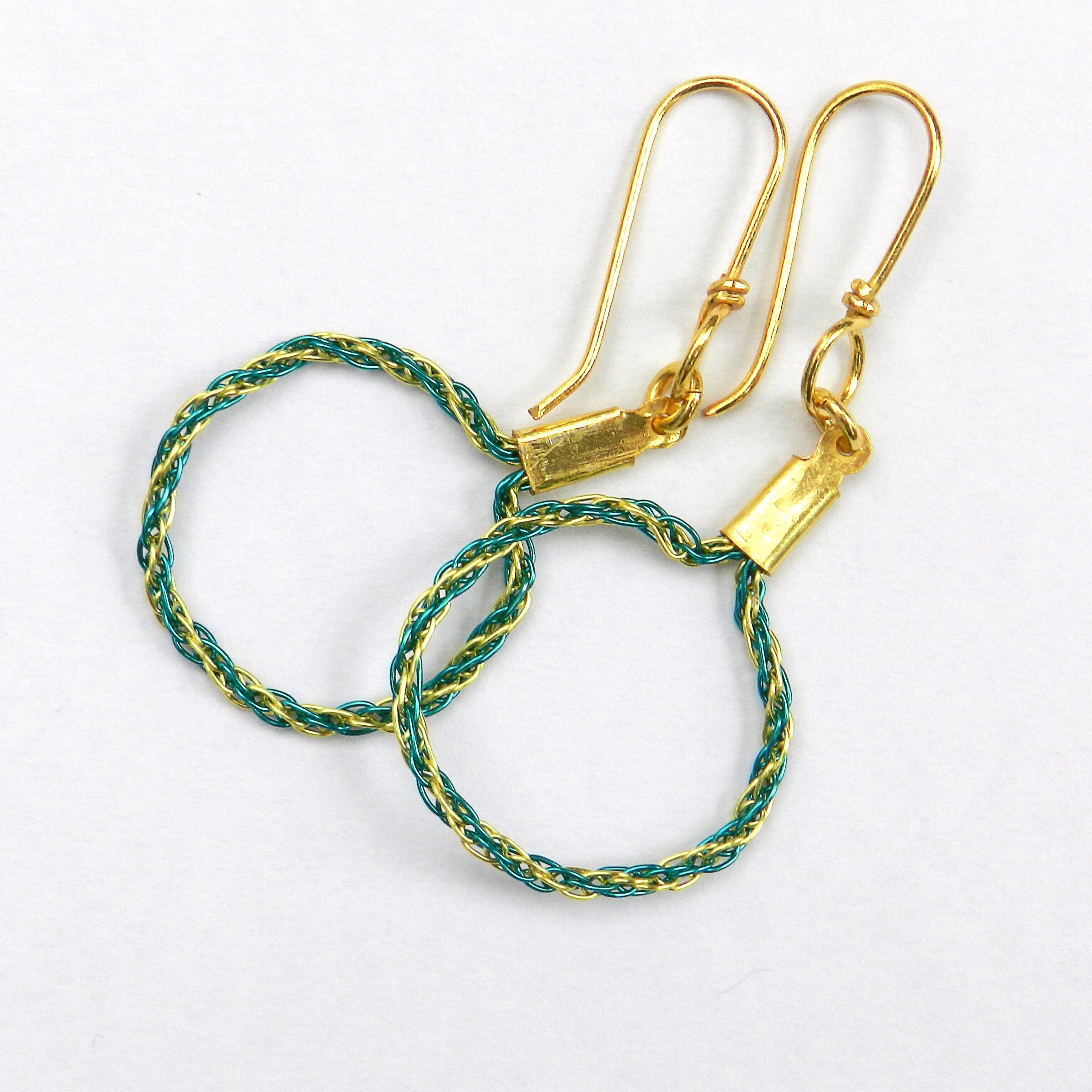 Wire Kumihimo earrings