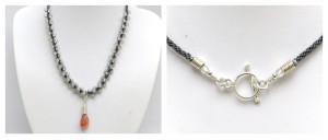 Gemstone Pendant kumihimo necklace