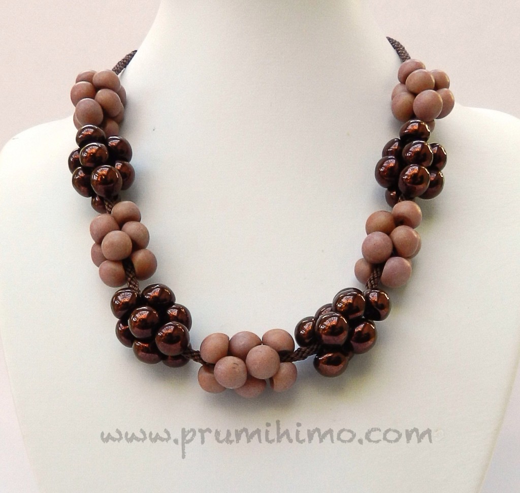 Kumihimo Mushroom Bead Necklace