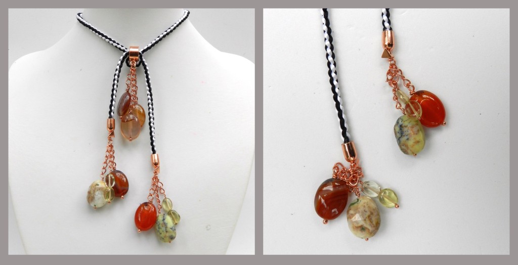 Carnelian kumihimo lariat