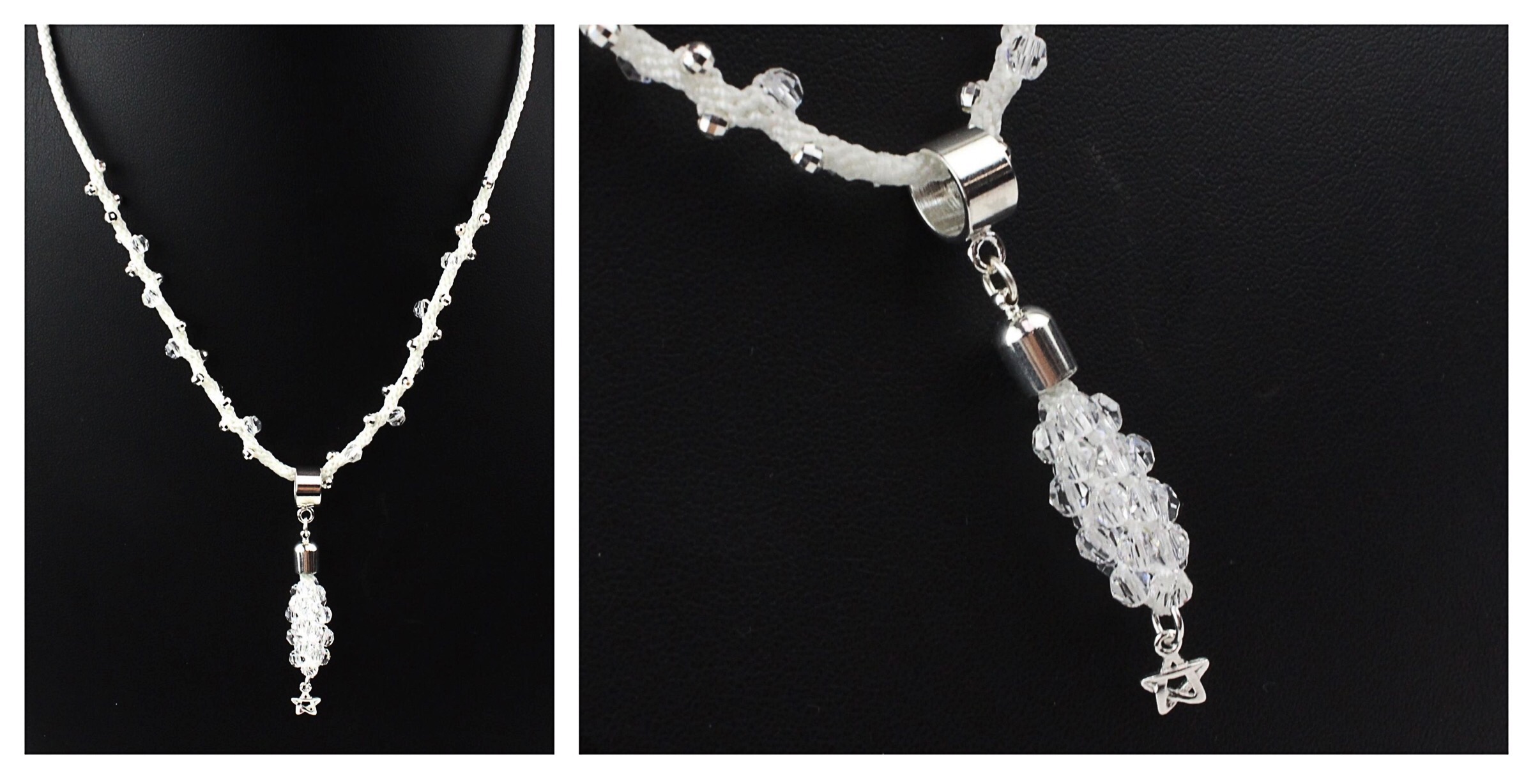 Kumihimo Crystal Pendant