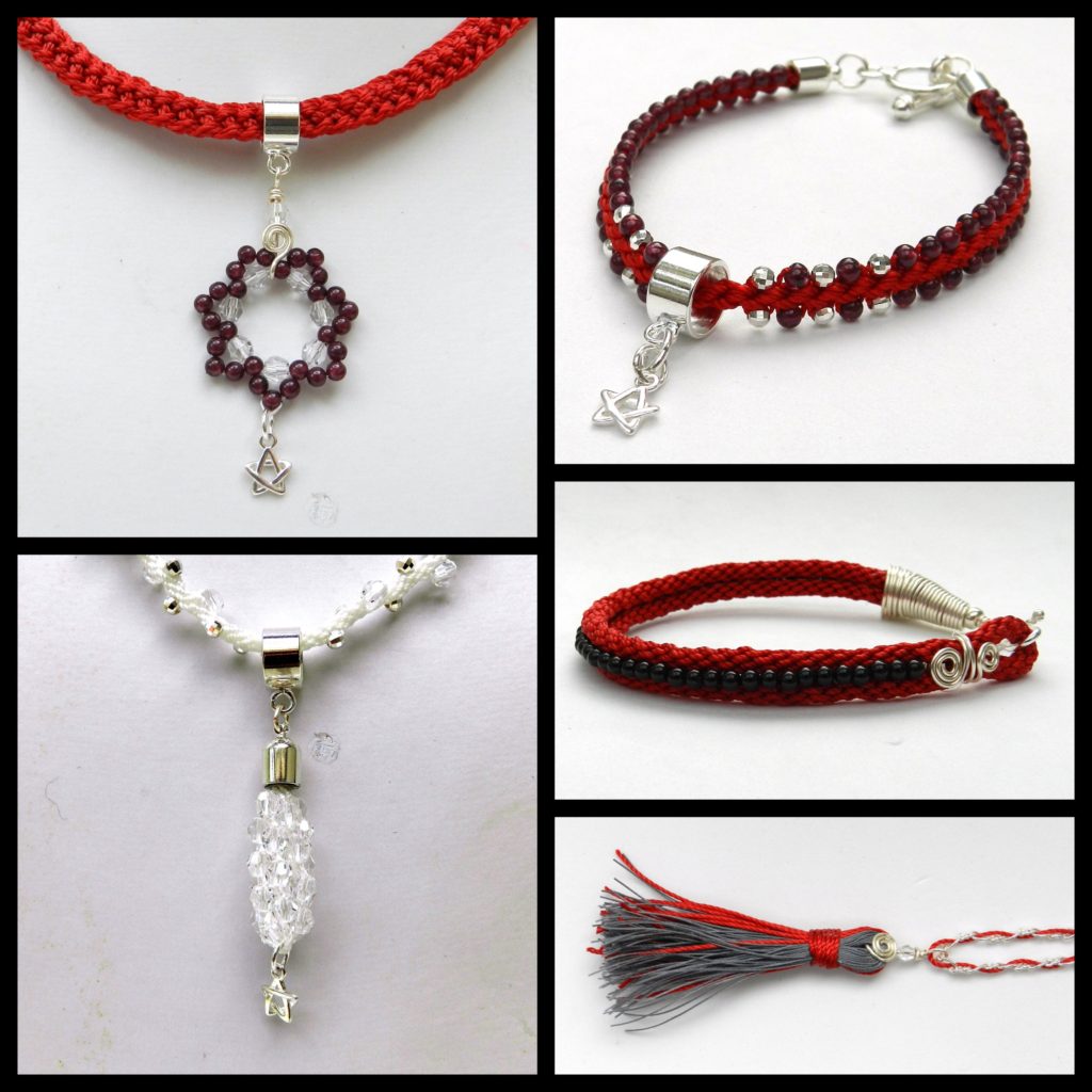 Red kumihimo Collage