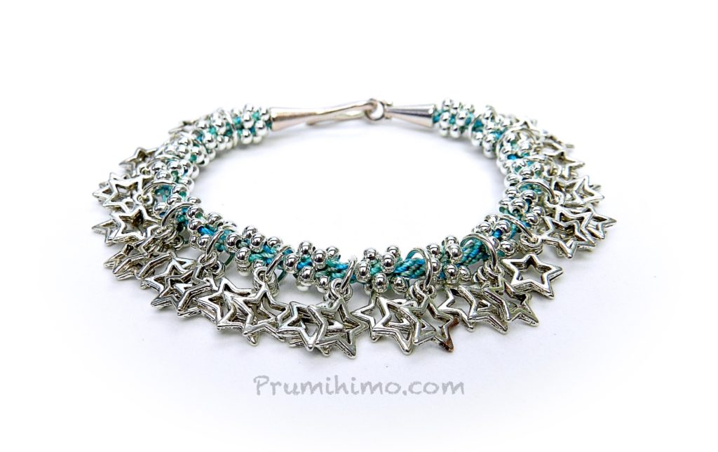 Kumihimo star charm bracelet