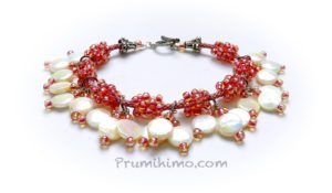 Kumihimo shell charm bracelet