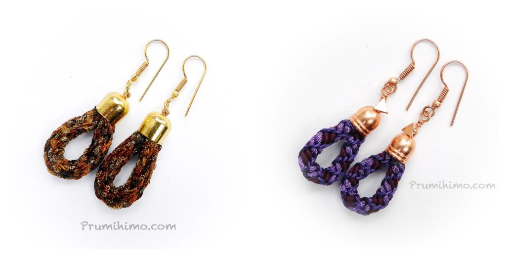 kumihimo loop earrings