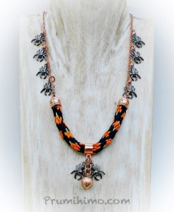 pumpkin kumihimo necklace