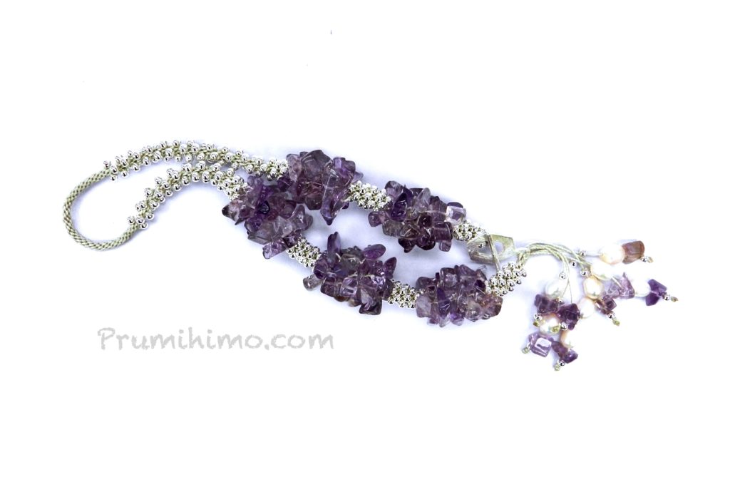 Amethyst chip kumihimo