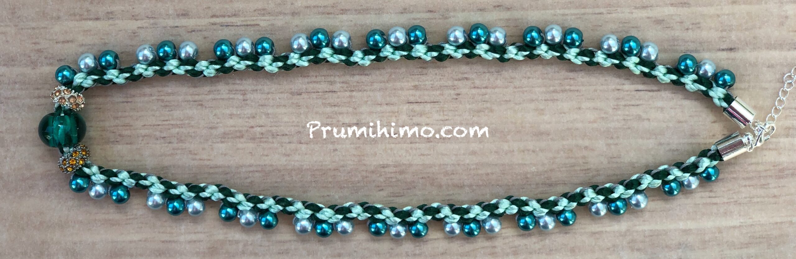 Prumihimo pearl necklace