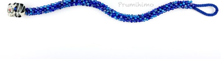 Blue cat button bracelet
