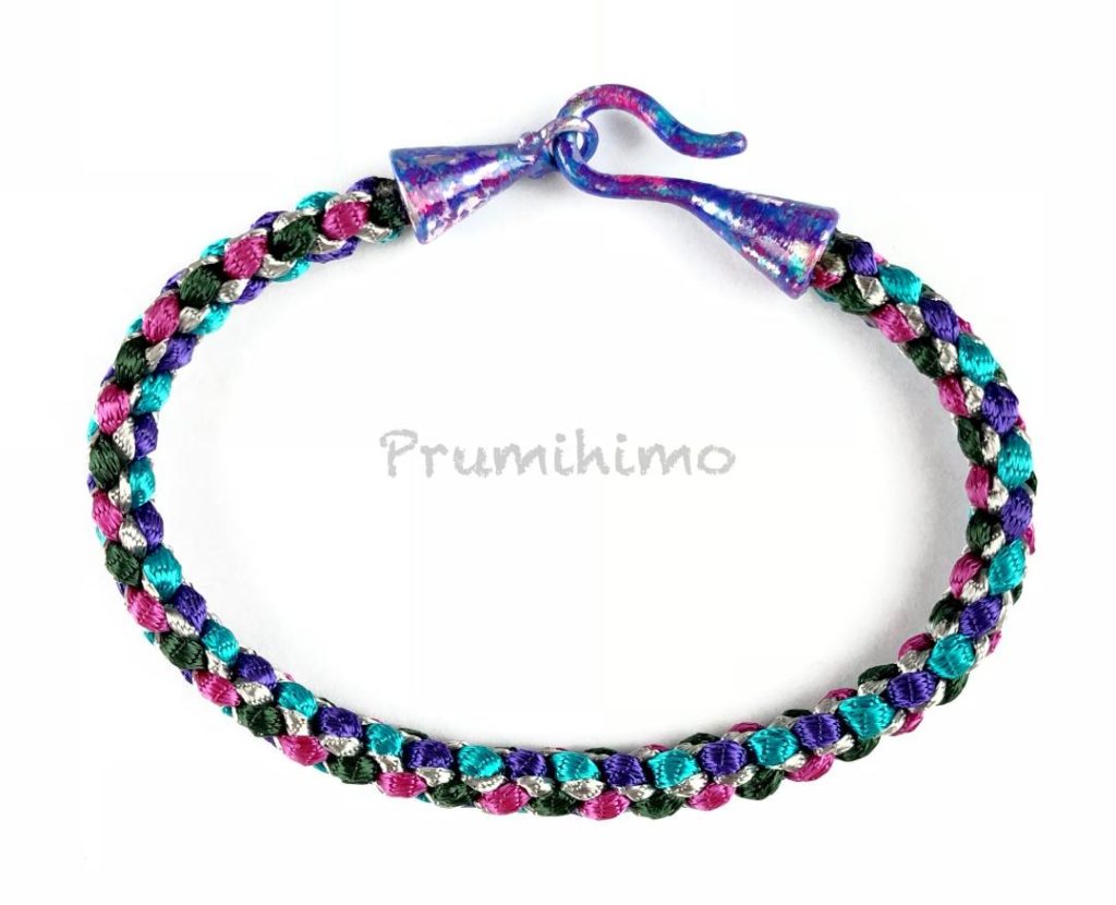 Patina paint kumihimo bracelet