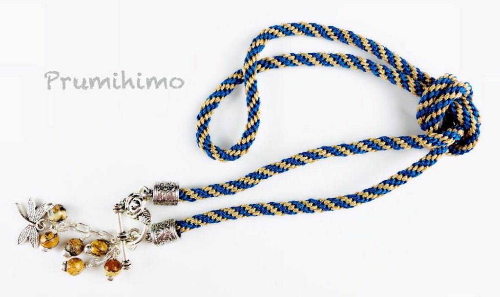 Stripe kumihimo lariat