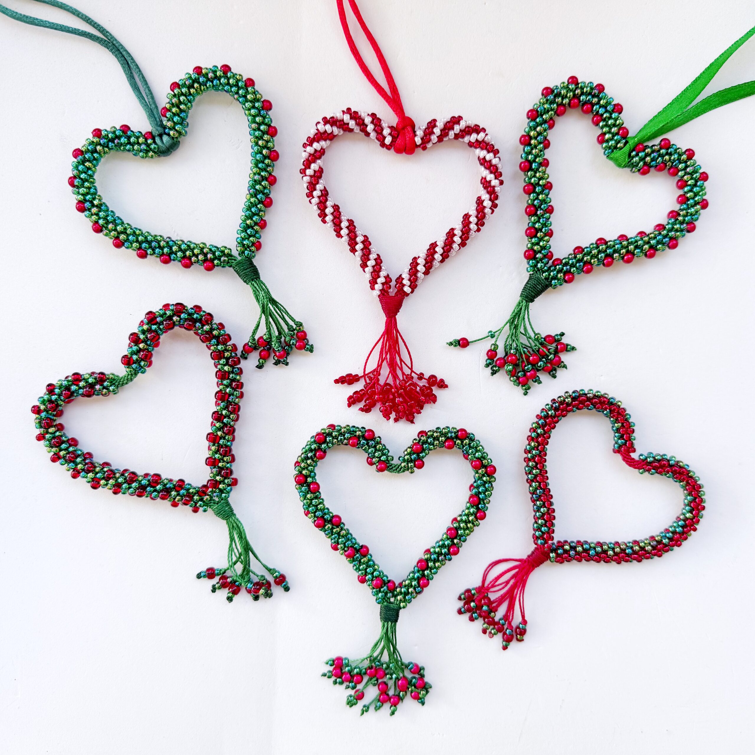 Multi Heart Beaded Ornament Tutorial PDF