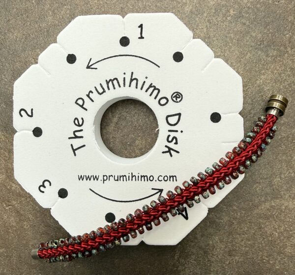 Kit - Picasso Bracelet with 1 EXTRA-THICK Prumihimo Disk - Red